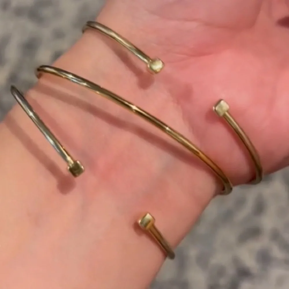 ALEXIS BITTAR Set of 3 Asterales Gold Green Blue Nanogem Crystal Cuff Bracelets